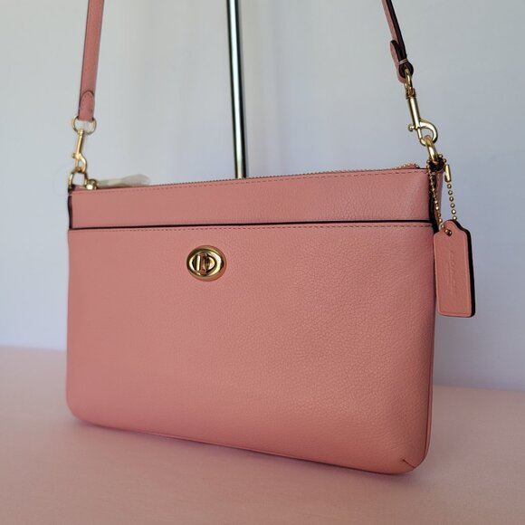 COACH Polly Pebbled Leather Crossbody Bag- Candy Pink color ⭐ - Picture 4 of 16
